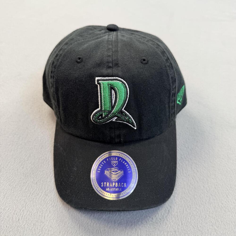 Dayton Dragons Hat Cap Mens One Size Black Strap Back MiLB Ebbets Field Flannels